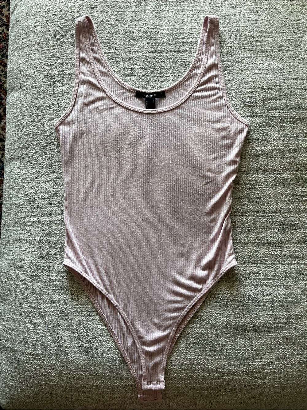 Forever 21 Ribbed Pastel Pink Bodysuit